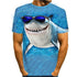 3D Graphic Printed Short Sleeve Shirts  Shark